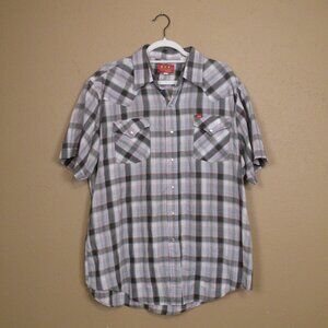 Ely Plains Western Cowboy Rodeo Shirt Pearl Snaps XL Short Sleeves